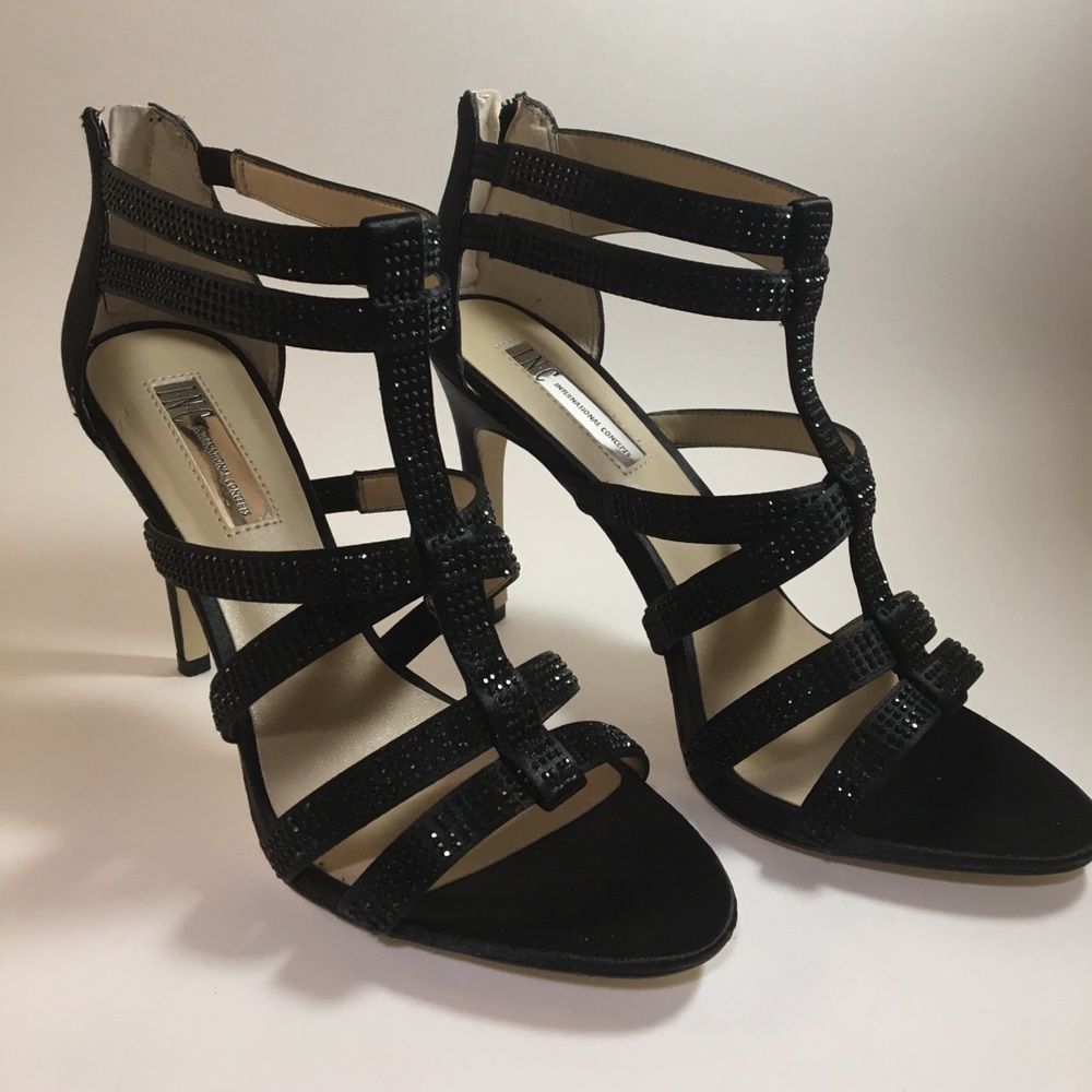 INC International Concepts Black Rhinestone Heels